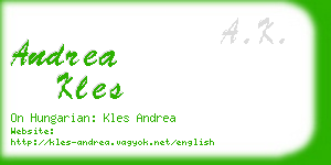 andrea kles business card